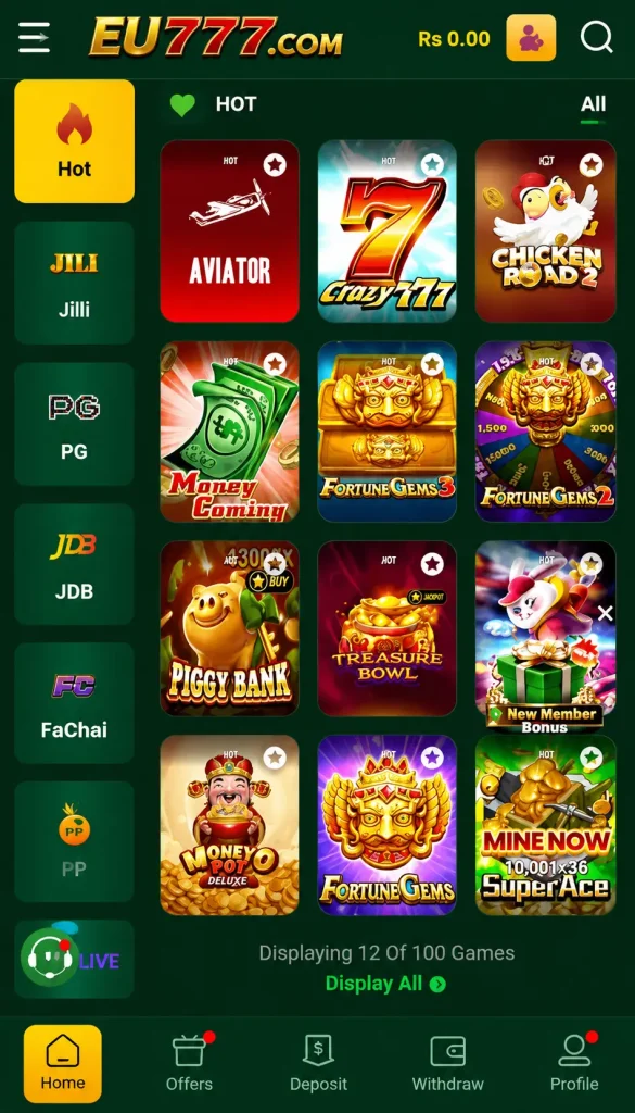 EU777 Game Interface